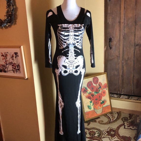 SKELETON Sexy Size Medium/Large 10-14 Bad To The Bone Dress SPIRIT HALLOWEEN - Picture 2 of 10